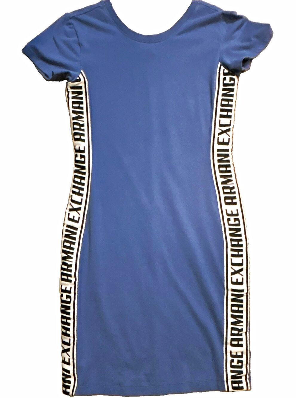 A|X Armani Exchange Blue, Body con ,Logo tape dress Size M